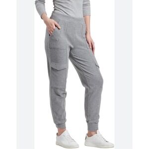 Splendid Collection Women's Grey Cargo Fleece Jogger Pants Size Large NWT